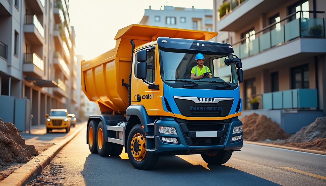 Camion benne petit : maniable et idéal pour chantiers urbains